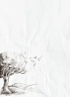 矢量纸张皱纹素描树木背景高清