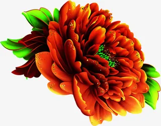 黄色富贵花朵盛开免抠