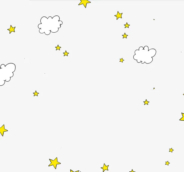 卡通漂浮星星云朵免抠