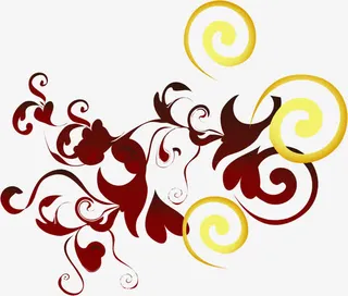 金色渐变创意花纹免抠