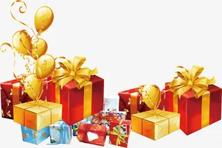 彩色卡通礼盒设计包装免抠