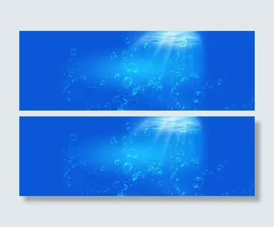 梦幻海洋蓝色泡泡背景banner