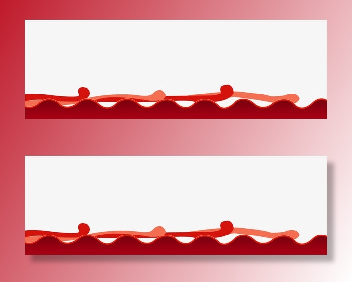 红色喜庆新年波纹装饰图案免抠