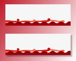 红色喜庆新年波纹装饰图案免抠