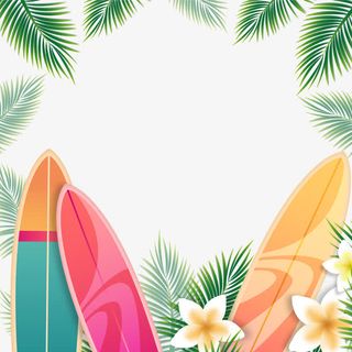 海边度假休闲冲浪板矢量背景