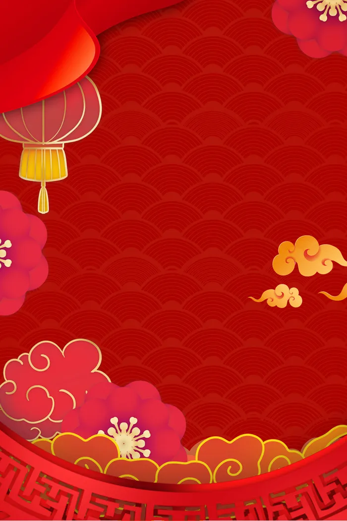 红色虎年中国风新年春节背景高清