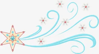 抽象装饰条纹和雪花免抠