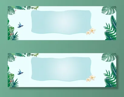 春天手绘绿叶小清新绿banner高清文艺清新背景