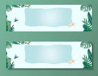 春天手绘绿叶小清新绿banner高清文艺清新背景