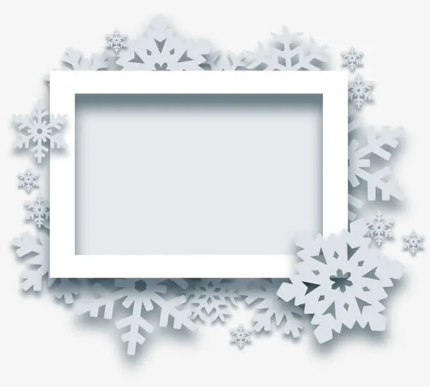 冬季雪花框架免抠