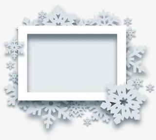 冬季雪花框架免抠