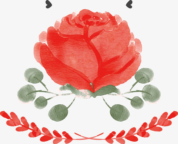 红色玫瑰花婚礼请帖免抠