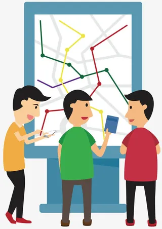 卡通旅游人物矢量图表免抠