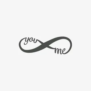 我和你英文艺术字免抠