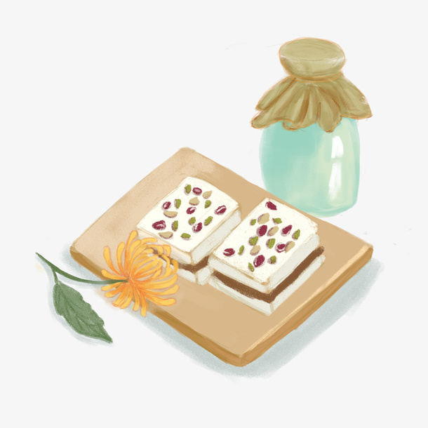 重阳节重阳糕重阳酒和重阳菊花免抠