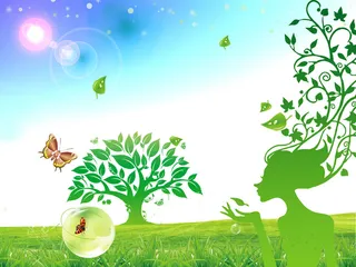 春天吊牌背景素材高清