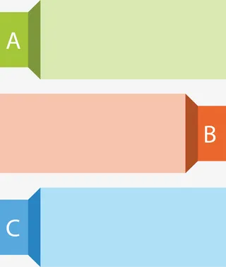 英文序列彩色目录页免抠标签元素