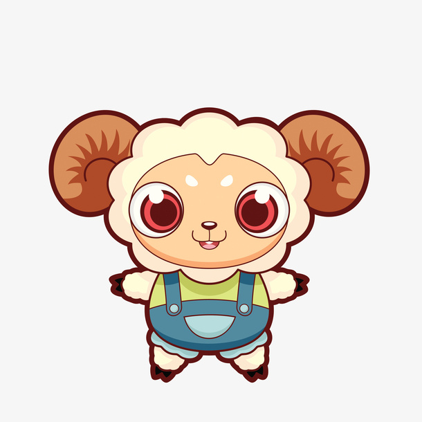 可爱老实的卡通山羊形象素材免抠