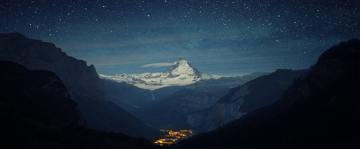 星空夜景背景高清