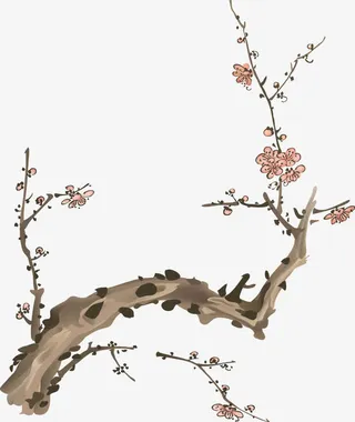 水墨梅花矢量免抠