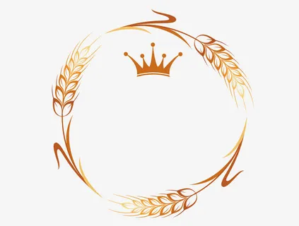 矢量创意精美金色皇冠麦穗花环免抠