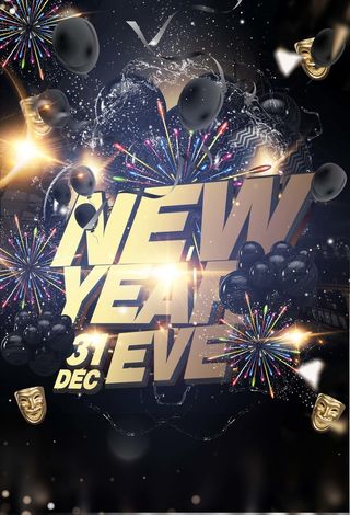 新年前夜创意年会跨年派对海报高清