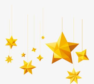 金色闪耀星星挂饰免抠