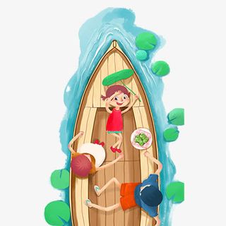 彩色可爱装饰龙舟粽子设计图免抠