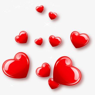 红色浪漫爱心免抠