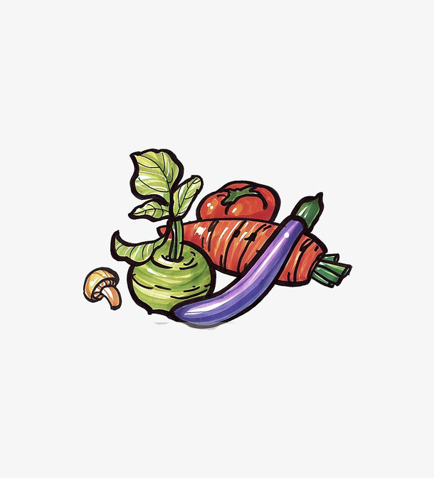 手绘蔬菜免抠