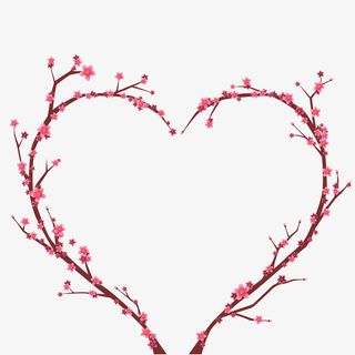 花枝花边框春天矢量素材免抠