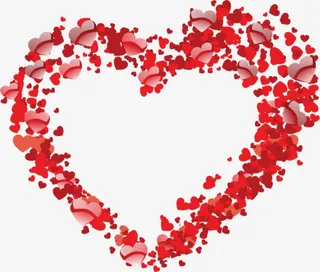 红色心形边框装饰免抠