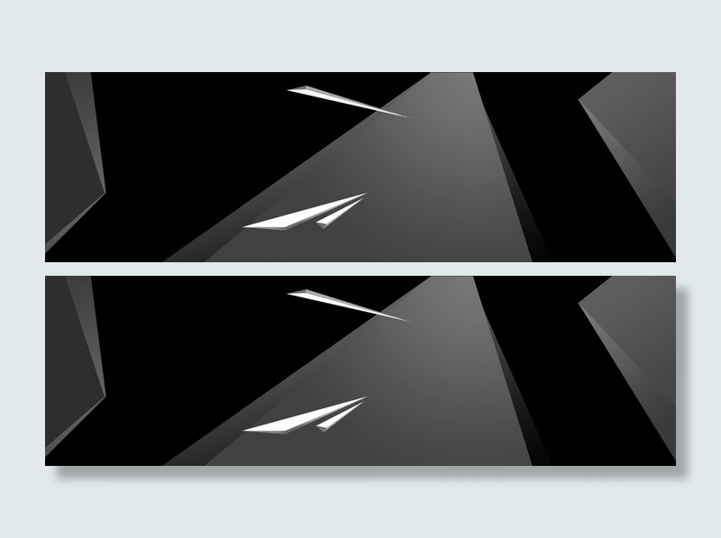 黑色立体几何背景banner高清