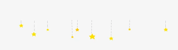 唯美精美悬挂星星装饰免抠