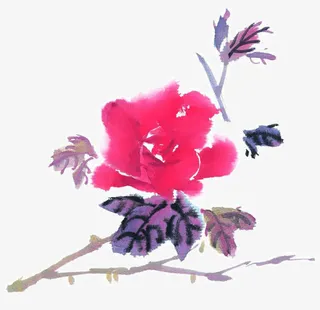 水墨花免抠