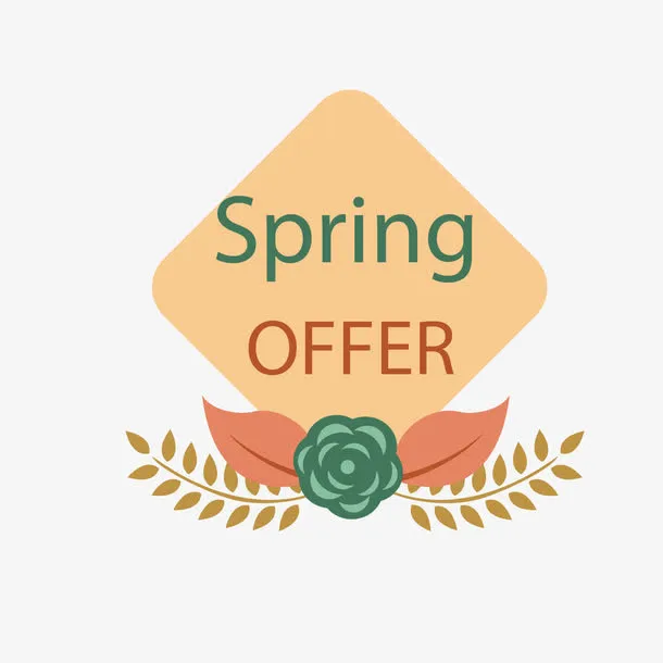 春季咖啡馆促销海报免抠