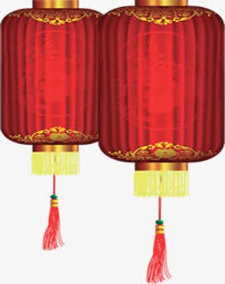 两个大红灯笼淘宝素材免抠