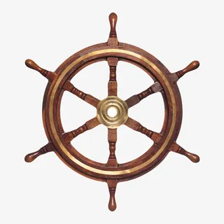 棕色控制方向的轴心镂空的舵盘实免抠