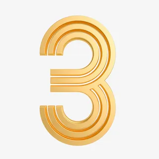 3D模型数字3三免抠