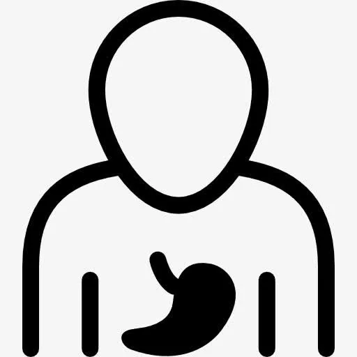 男性轮廓与胃剪影图标免抠