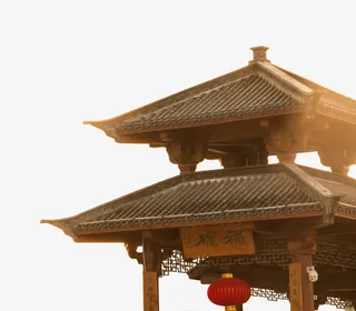 古风木制凉亭透明素材免抠