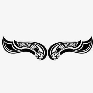 黑色部落图腾翅膀PNG免抠