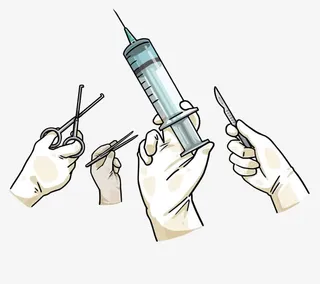 矢量医生拿着工具的手免抠