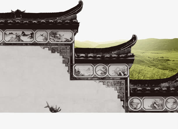 古典韵味古建筑徽派建筑免抠