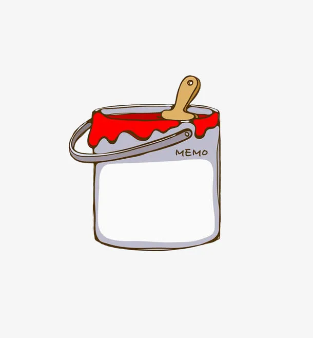 手绘油漆桶免抠