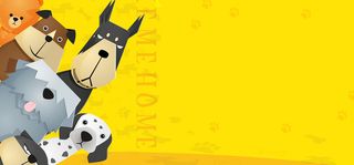 宠物美容卡通童趣黄色banner高清