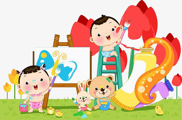 孩子画画免抠
