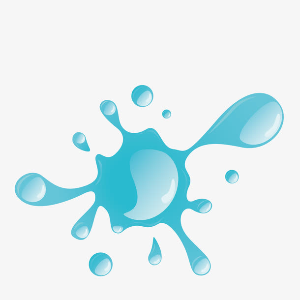 手绘卡通蓝色墨迹喷溅免抠