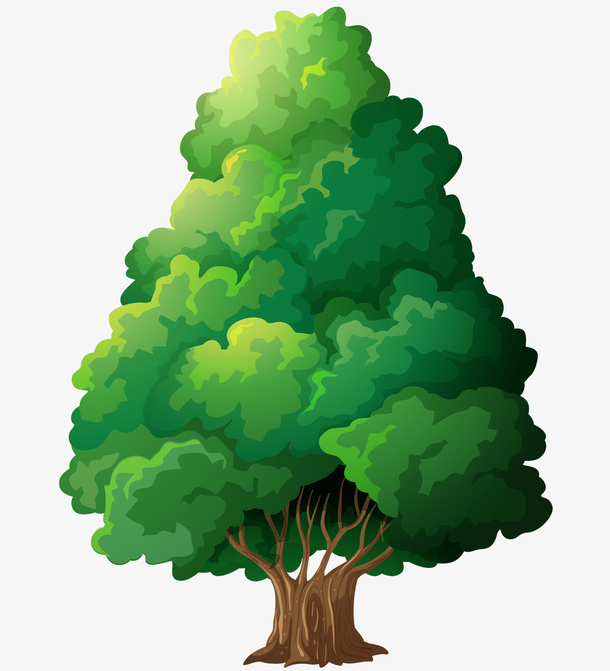 一棵果树矢量插画免抠