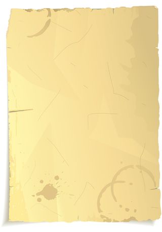 复古纸张水墨痕纹卷边纸张背景高清